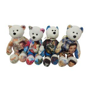 Gallery Treasures Elvis Presley Bears Stuffed Animal Toys 8" Plush Lot of 4